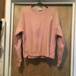 Champion reverse weave Sweat shirt size large pinkish in color
